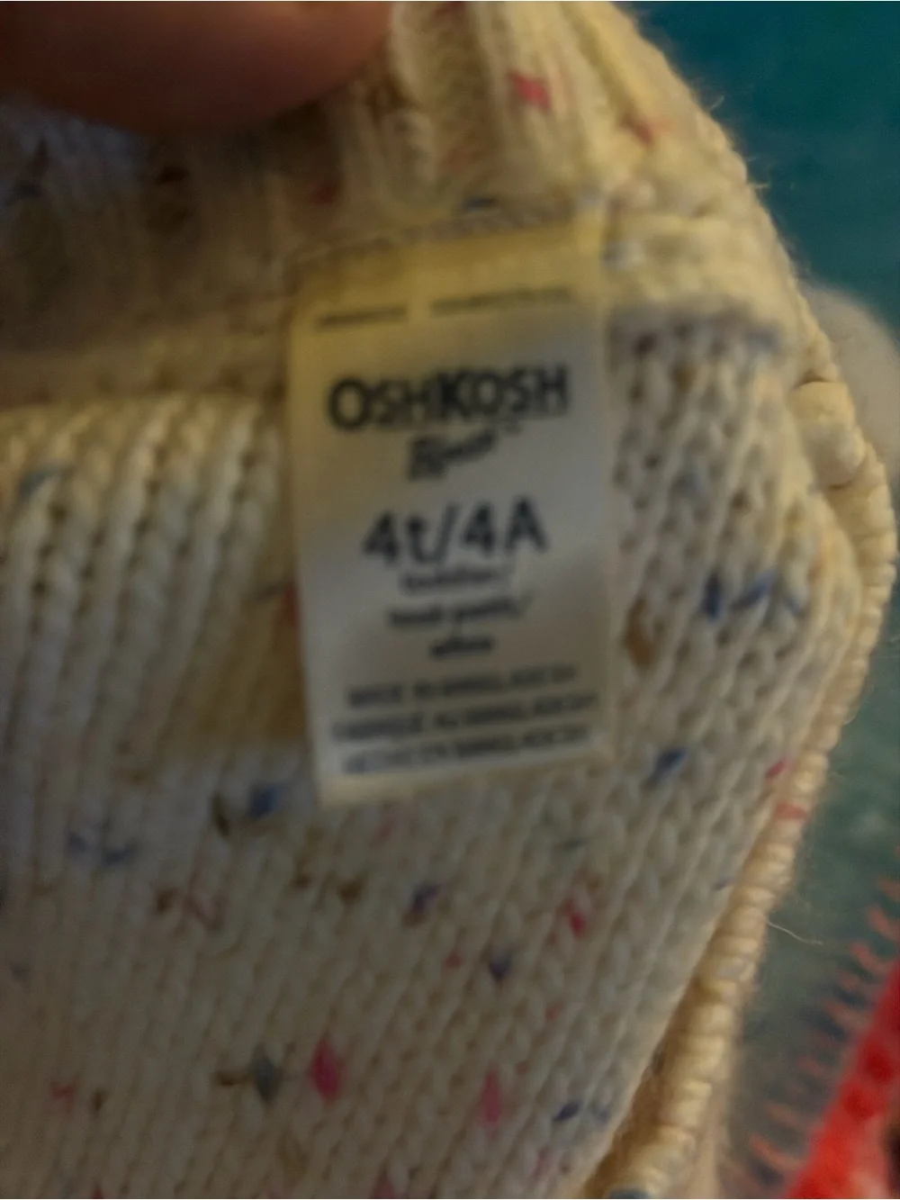 OshKosh B'gosh Cream Cable Knit Sweater with Pink Speckle and pink fashion pant